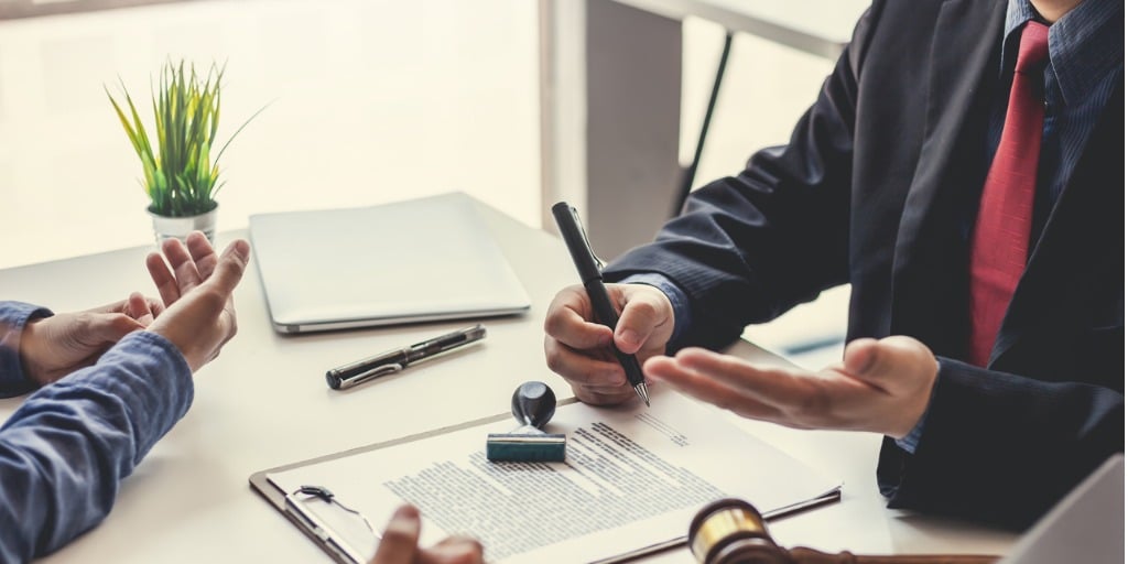 business people and lawyers talk and contract together signing of a picture