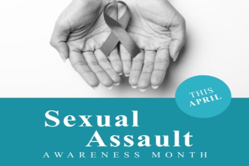 Sexual assault awareness month and celebration concept